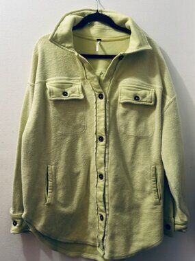 We the Free FP Ruby Luminary Soft Cotton Fleece Blend Oversized Shirt Jacket NEW